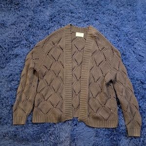 OLD NAVY Women's Soft Cotton Blend Pointelle-Knit Open-Front Cardigan